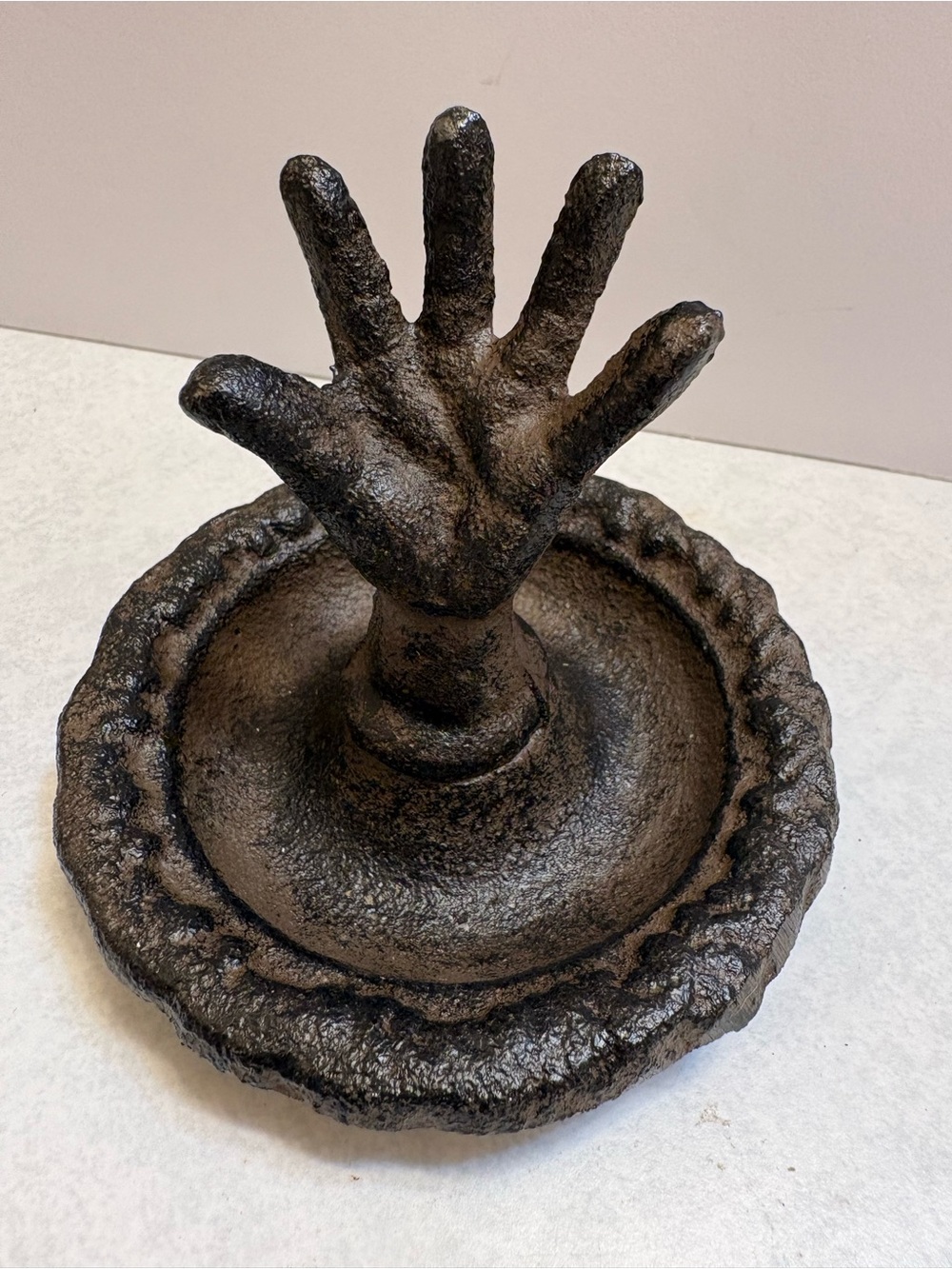 Hand-Shaped Decorative Ring & Jewelry Dish - cast iron